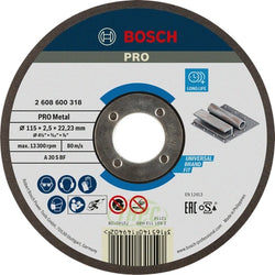 Disco de corte BOSCH PRO Metal · 115 mm